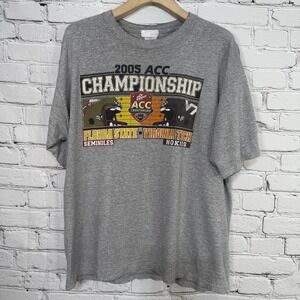 Vintage 2005 Inaugural ACC Championship Official T Shirt Seminoles vs Hokies‎ XL